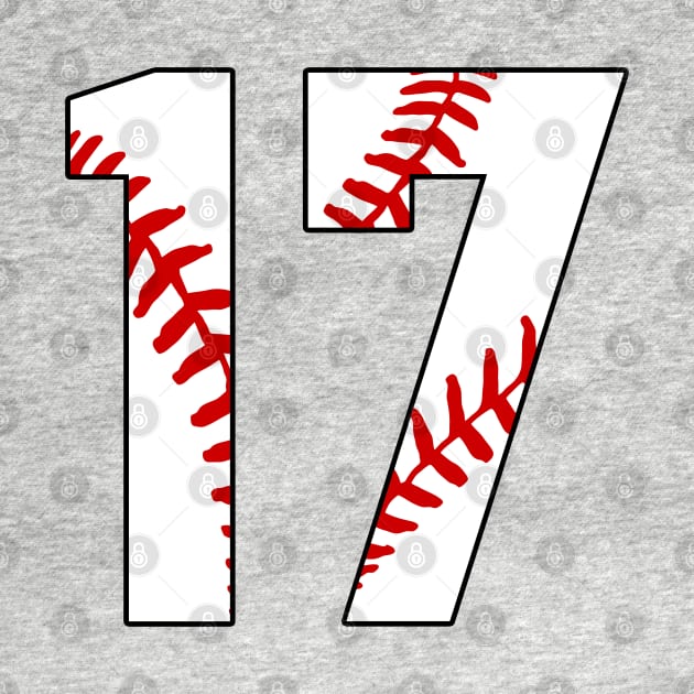 Baseball Number 17 #17 Baseball Shirt Jersey Favorite Player Biggest Fan by TeeCreations